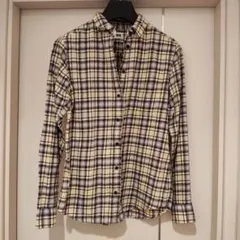 ユニクロ チェック柄 長袖 ボタンシャツ Mサイズ