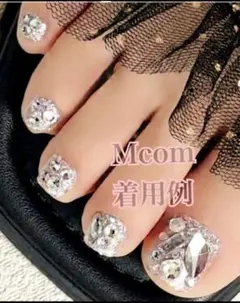 シルバーグリッター ペディチップ♩ストーン装飾キラキラ