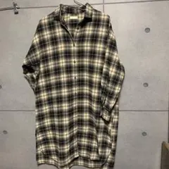 earthレディースチェック柄ロングシャツ