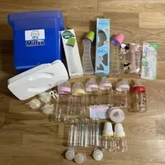 哺乳瓶13本（プラ＆ガラス）ミルトン保存容器セット　未使用品含む