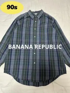 90s BANANA REPUBLIC 長袖チェックシャツ