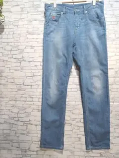 エンスウィート デニムパンツ サイズ3 L相当 シワプリント 薄手 ストレッチ