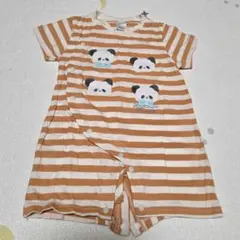 バースデイ futafuta パンダ刺繍ロンパース 60-70 半袖