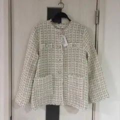 しまむら　ハドソンハニー　ツイードラメフリンジジャケット