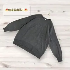 美品❗️体型カバー【GU】クルーネックニット L グレー レディース