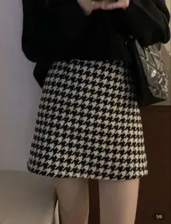 千鳥格子　タイトスカート インパン付き