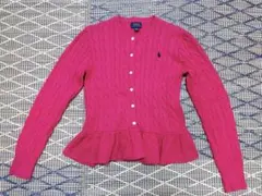 【Polo Ralph Lauren】 ぺプラム　ニット　カーディガン ケーブル