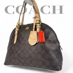 COACHコーチ ハンドバッグ F26184 シグネチャー PVC ブラウン