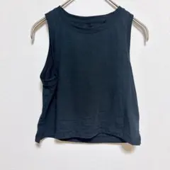 オールインモーション タンクトップ クルーネック ノースリーブ 短丈 XS 黒