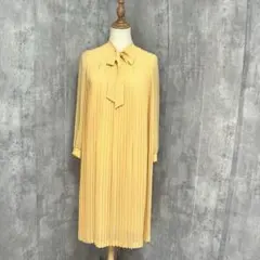ジェルビアン　プリーツ　リボン付き　ロング　ワンピース　綺麗め　上品　レトロ