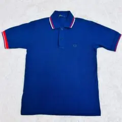 美品❣️【日本製】FRED PERRY ポロシャツ S 紺×赤白ライン