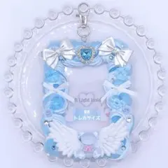 【B8 トレカ】ホイップデコ 硬質ケース トレカケース 推し活 水色 天使 くま