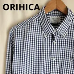 【美品】ORIHICA スーパーノンアイロンシャツ チェック ボタンダウン XL