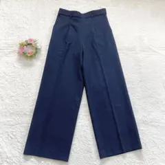 グリーンレーベルリラクシングユナイテッドアローズ ダブルクロスベルトワイドパンツ