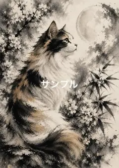 一作限り】花扇と朱花に包まれる三毛猫 三毛猫 Q256 - メルカリ