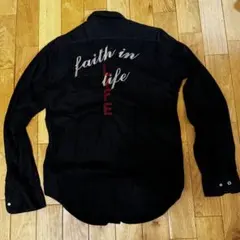 GUESS 刺繍入り黒長袖シャツ サイズS