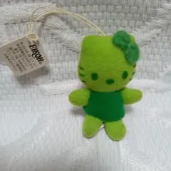 サンリオ　ハローキティ　ミニマスコット　ストラップ　2002年　グリーン