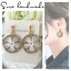 ホワイト フラワー 華奢デザイン お花 サークル