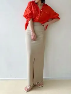 ガリャルダガランテ ストレッチマキシスカート ベージュ トリコットマキシスカート