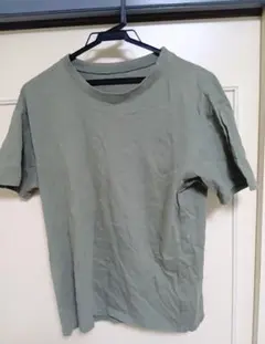 無地で着やすい子供服オリーブグリーン クルーネック Tシャツ