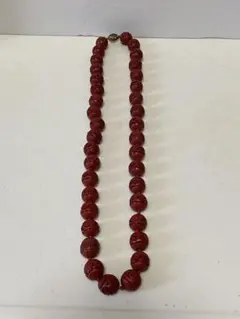 中国彫刻 職人作仏教装身具 堆朱 ネックレス 年代物