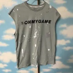 OMG #ONMYGAME ノースリーブ Tシャツ カーキ M