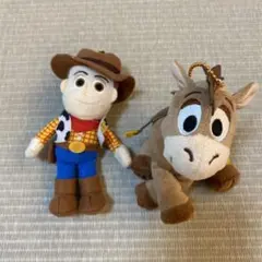 ウッディとバズ・ライトイヤー ぬいぐるみ キーホルダー付き 約15cm