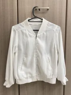 MIIA ホワイト ジップアップジャケット