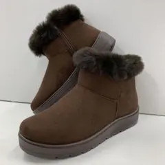 新品★レディース★LLサイズ★裏ボア 軽量ムートンブーツ 焦茶色 580n