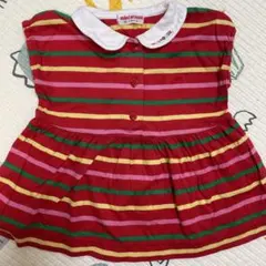 ミキハウス 襟付きストライプTシャツ 80cm