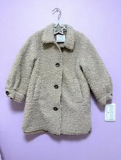 ZARA キッズ　ボア素材 ベージュコート 120