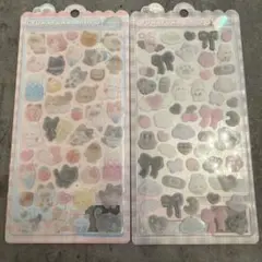 ふわふわドロップシール 2種セット正規品 ねこねこ しろくろ