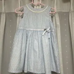 Lily ivory水色 ノースリーブワンピース 90