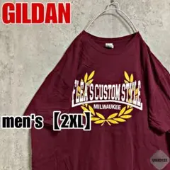 a189【GILDAN】プリントＴシャツ【メンズ2XL】ボルドー