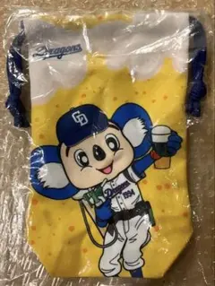 中日ドラゴンズ　ワンコインデー限定ガチャ　縦長巾着 ドアラ