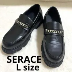 【未使用品級】SERACE ＋5㎝ ボリュームハイソールチェーンビットローファー
