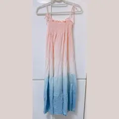 ジェラートピケ◾️ジェラピケ　キャミソールワンピース　グラデーション　ピンク