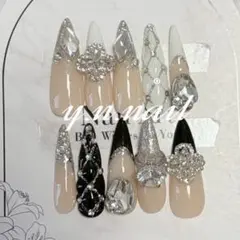 韓国　ギャル　ネイルチップ　ネイル　ロング　スナ系　量産型　y2k ワンホン