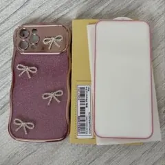 iPhone 12 Pro Max ケース リボン キラキラ ピンクのサムネイル