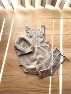 SHEIN ベビー ニット ロンパース 帽子 セット 3-6M