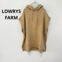 LOWRYS FARM フードフレンチスリーブ　パーカー ベージュ　半袖のサムネイル