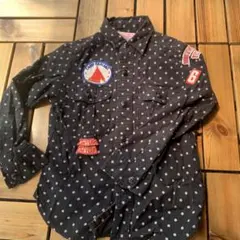 DENIM DUNGAREE ドット柄シャツ（120cm）