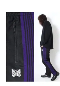 【早い者勝ち・即日発送❗️】Needles セットアップ M ブラックパープル セットアップ ブラック ホワイト ニードルス ニードルズ needles