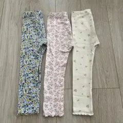 ユニクロ　花柄レギンス 3点セット 100cm