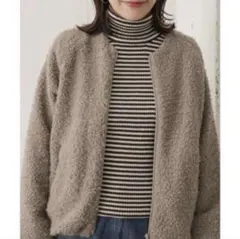 ボア ノーカラージャケット