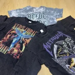 バンドTシャツセット（AC/DC, KISS, Metallica）