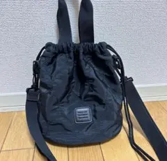 キルティング風　ショルダー巾着トートバッグ