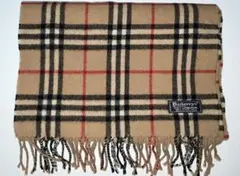 バーバリー ノバチェック　マフラー ベージュ　ラムウール