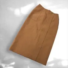 C2》ガリャルダガランテ　Aライン美シルエット　金ボタンスカート ブラウンM