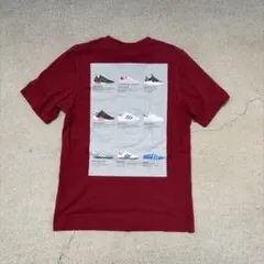 【希少】アディダスオリジナルス スニーカー バックプリント Tシャツ ボルドー